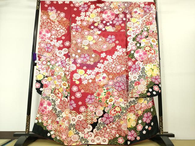 平和屋本店■極上　振袖　駒刺繍　花毬文　暈し染め　金彩　逸品　DZAA5744kh5
