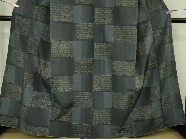 平和屋本店□極上 紬 絞り 変わり市松 逸品 DZAA5748kh5