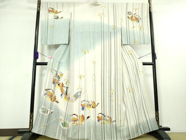 平和屋着物○訪問着 草花文 金銀彩 正絹 逸品 CAAX0952vf 付け下げ