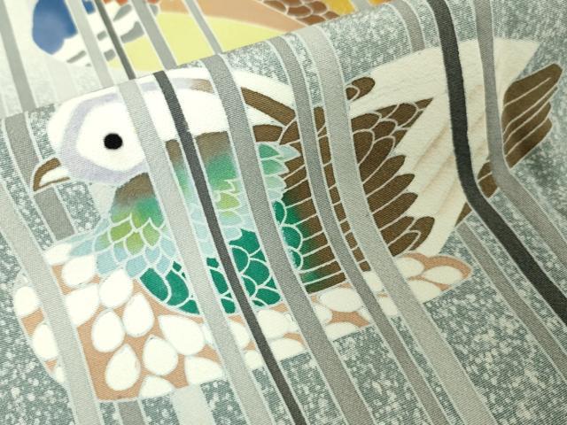 平和屋本店□極上 訪問着 友禅 鴛鴦 たたき染め 暈し染め 金銀彩