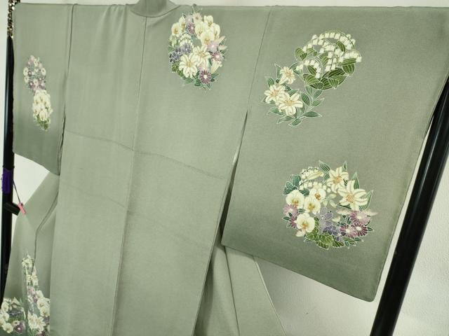 平和屋本店□極上 訪問着 友禅 作家物 花丸文 暈し染め 金彩