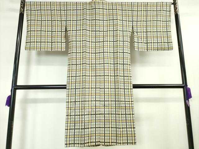 平和屋本店■極上　道行コート　ロング丈　お召地　作家物　花唐草地紋　暈し染め　逸品　未使用　DZAA5938kh5 平和屋本店□極上 道行コート ロング丈 お召地 作家物 花唐草地紋