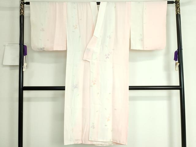 平和屋本店■上質な長襦袢　袷　手描き　枝花文　逸品　DZAA5793kh5