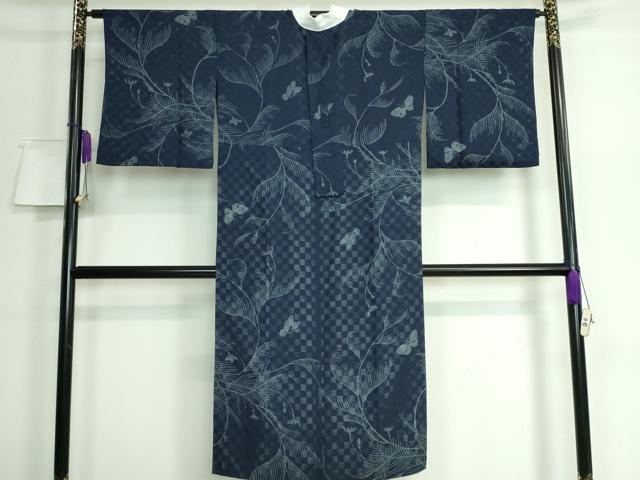 平和屋着物○結城紬 奥順 はたおり娘 100亀甲 花唐草間