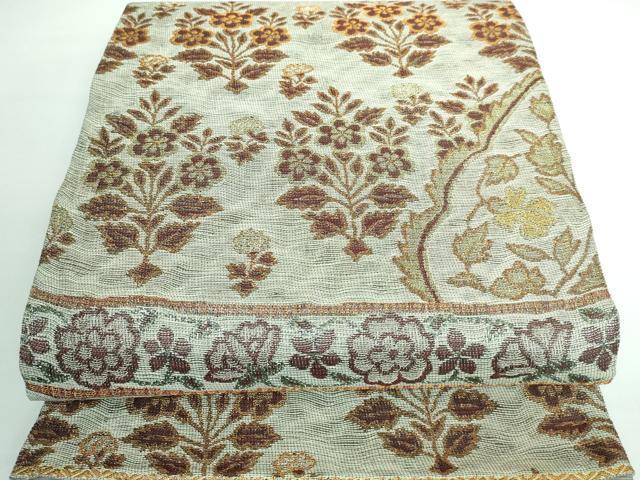 平和屋本店■極上　創業280年　誉田屋源兵衛　六通柄袋帯　草花文　金銀糸　逸品　DZAA5811kh5