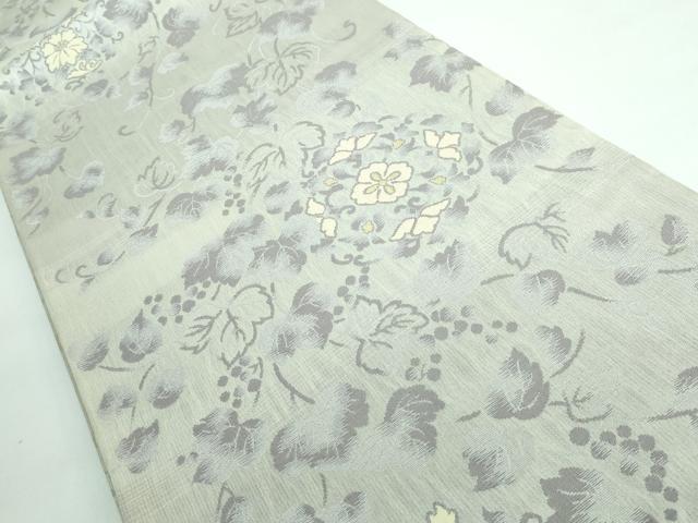 平和屋本店□極上 両面 全通柄袋帯 三重錦織 葡萄唐草文 逸品