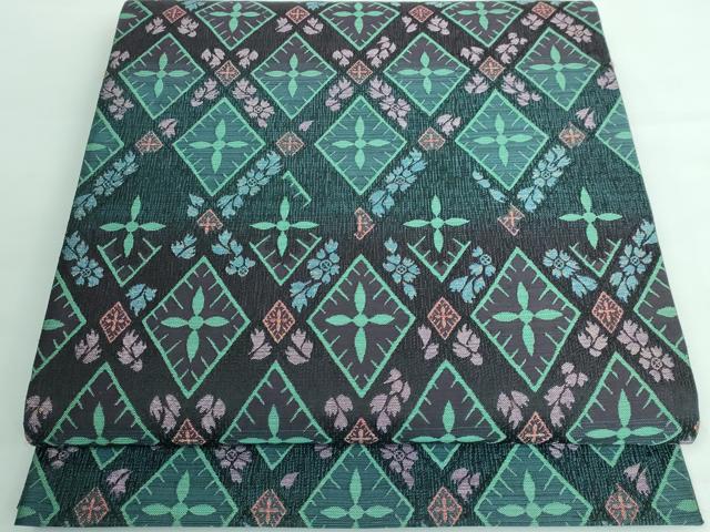 平和屋本店■極上　明治15年創業　老舗　蔦屋久兵衛　両面　全通柄袋帯　花菱　葡萄蔦の葉　反端付き　逸品　DZAA5849kh5