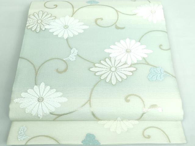 平和屋本店□極上 夏物 織文意匠鈴木 六通柄袋帯 唐織 水 