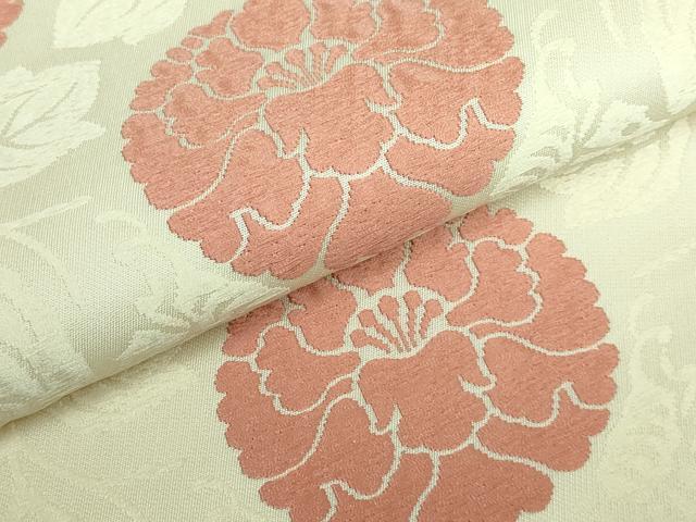 着物ふぁんた■俵屋　人間国宝　喜多川平朗　有職織物　唐織　鶏頭花菱　逸品　最高級名古屋帯 y4517 平和屋着物○俵屋 人間国宝 喜多川平朗 有職織物 九寸開き名古屋