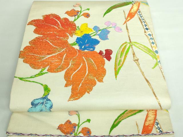 平和屋本店□最高級 龍村平蔵製 太鼓柄 本袋帯 光悦桐竹