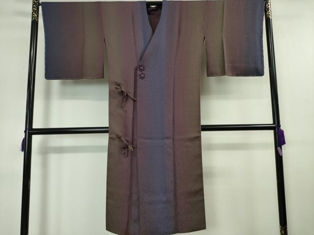 平和屋本店■極上　道行コート　ロング丈　リバーシブル　縞　暈し染め　逸品　未使用　DZAA5900kh5