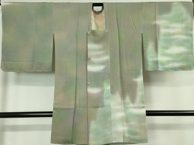 平和屋本店■極上　虹色創家　本郷大田子　道行コート　ロング丈　暈し染め　反端付き　逸品　未使用　DZAA5904kh5