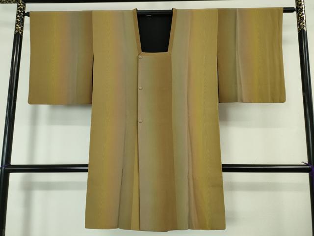 平和屋本店■極上　道行コート　リバーシブル　ロング丈　木目文　暈し染め　黒地　逸品　DZAA5911kh5