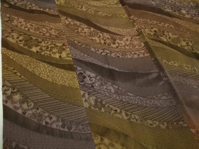 平和屋本店□極上 道行コート ロング丈 お召地 作家物 花唐草地紋