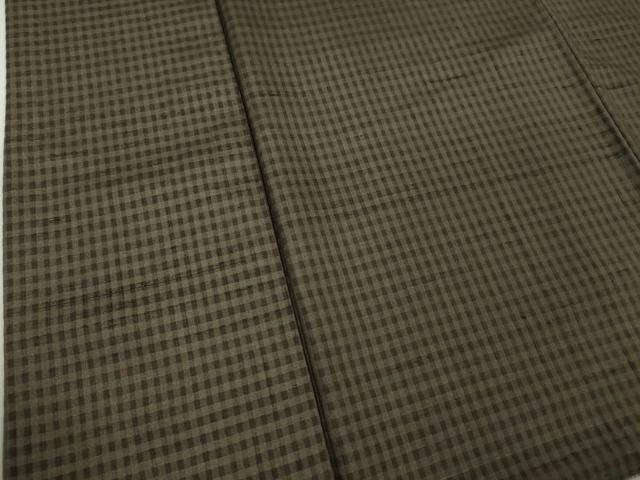 平和屋本店■極上　紬　格子　逸品　DZAA5950kh5 平和屋本店□極上 紬 格子 逸品 DZAA5950kh5