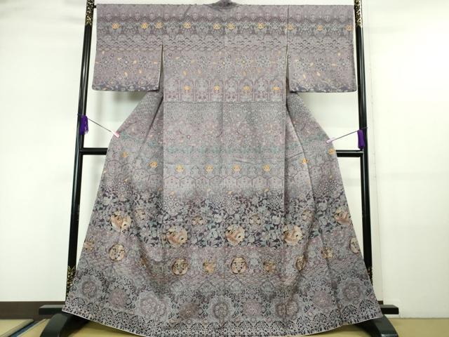 平和屋本店■極上　中国三大刺繍　スワトウ刺繍　汕頭刺繍　総刺繍　訪問着　鳳凰更紗花蝶文　暈し染め　金糸　逸品　未使用　DZAA5955kh5