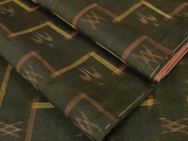 平和屋本店■極上　国指定重要無形文化財　本場久米島紬　手織　逸品　未使用　DZAA5971kh5