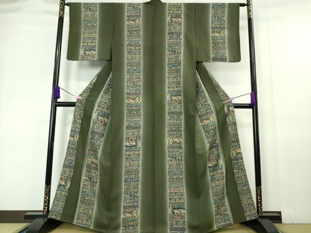 平和屋本店■極上　中国三大刺繍　スワトウ刺繍　汕頭刺繍　総刺繍　訪問着　古代人物壁画文様　暈し染め　金糸　逸品　DZAA5998kh5