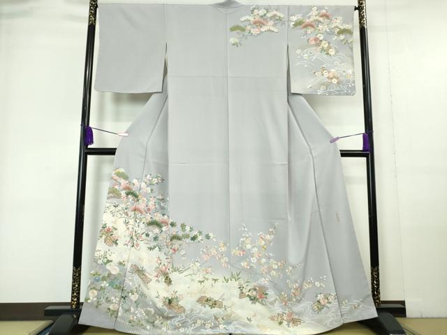 平和屋着物▽江戸小紋 単衣 立分銅 正絹 逸品 AAAU6403iu