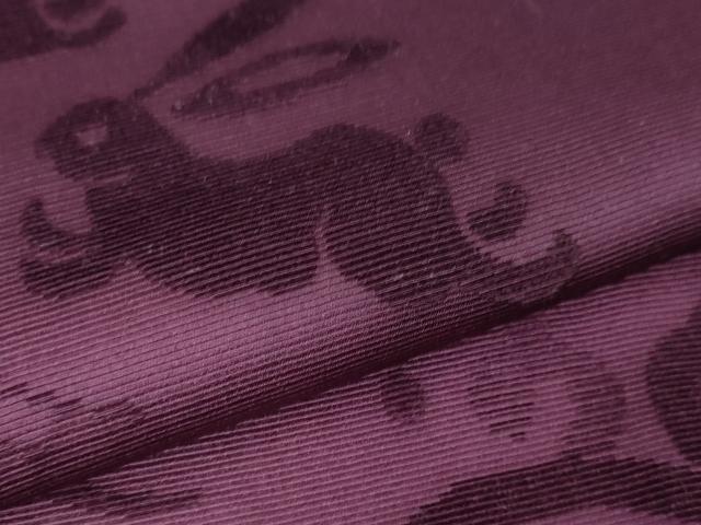 平和屋本店□極上 色留訪問着 ビロード 立波飛兎 葡萄色地 暈し染め