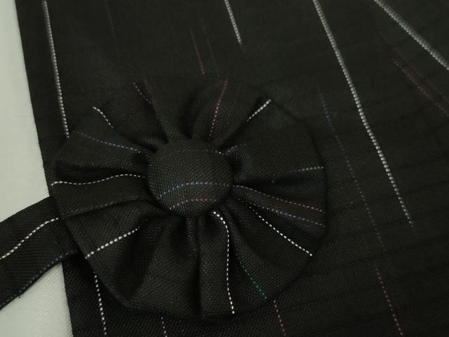 平和屋本店□極上 和装コート 本場縞大島紬 単衣 ロング丈 縞 逸品