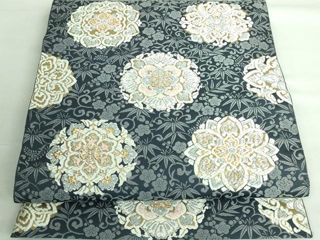 平和屋本店■極上　西陣　服部織物謹製　六通柄袋帯　唐織　正倉院花文　金銀糸　逸品　DZAA6067kh5