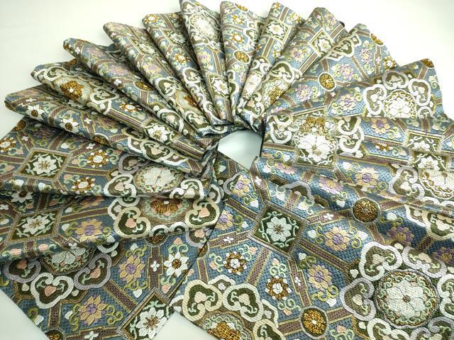 平和屋本店□極上 全通柄袋帯 総刺繍 絽刺し 蜀江花文