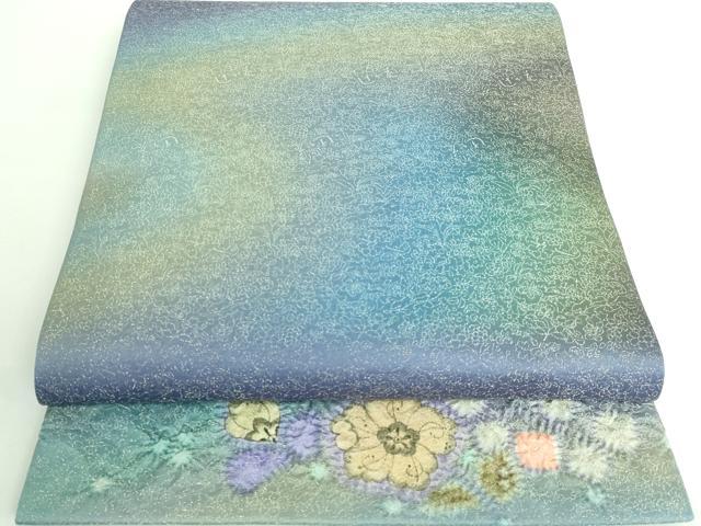 平和屋本店■極上　久保田一竹　幻の辻が花　太鼓柄袋帯　辻が花　霞文　金通し地　逸品　DZAA6104kh5