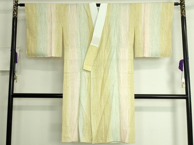 平和屋本店■上質な長襦袢　無双仕立て　よろけ縞　花がすみ　暈し染め　反端付き　逸品　DZAA6110kh5