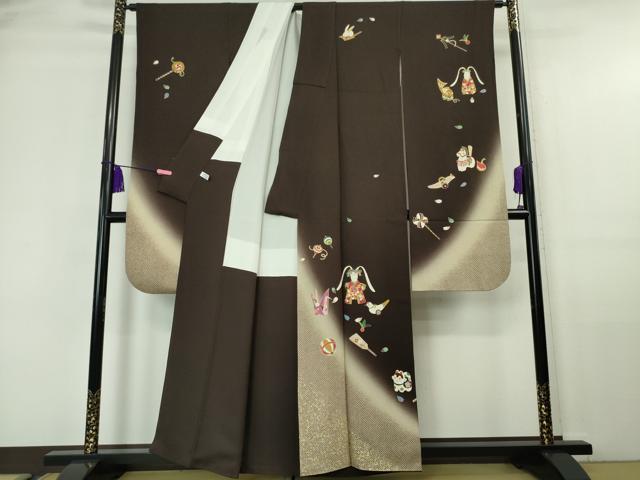 別注 辻村寿三郎 ジュサブロー 振袖 松坂屋 銀駒 金彩 銀彩 正絹 躾糸付き 別注 辻村寿三郎 ジュサブロー 振袖 松坂屋 銀駒 金彩 銀彩 正絹 躾糸