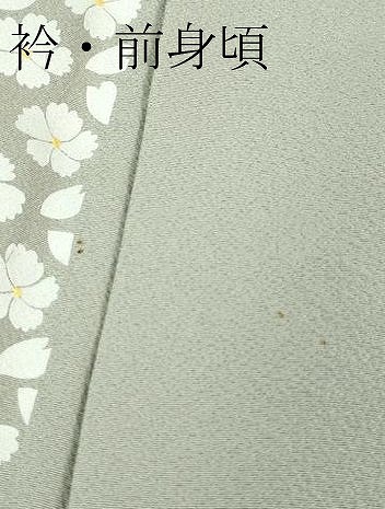 平和屋本店▽極上　小紋　単衣　花間道　桔梗鼠色地　金彩　逸品　DZAA6176kh5_9