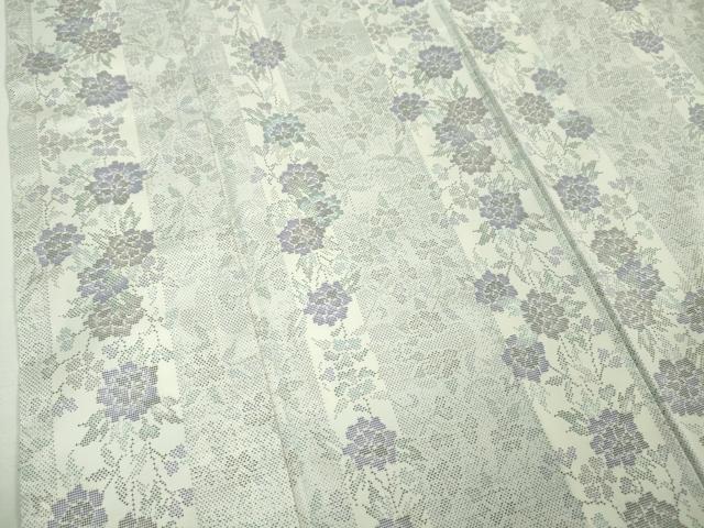 平和屋本店●極上　本場大島紬　白大島　7マルキ　牡丹間道　逸品　DZAA6180kh6