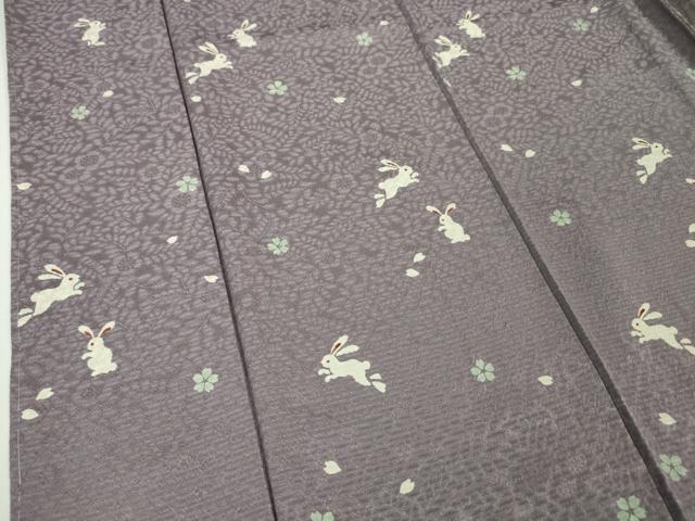平和屋本店□極上 小紋 兎 舞花 逸品 未使用 DZAA6184kh5