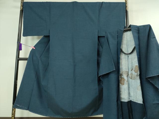 平和屋本店■極上　男性　紬　アンサンブル　色無地　百入茶色　逸品　未使用　DZAA6199kh5