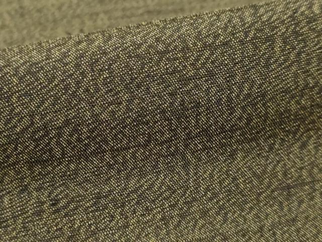 平和屋本店□極上 男性 結城紬 杢 アンサンブル 色無地 仙斎茶色 逸品