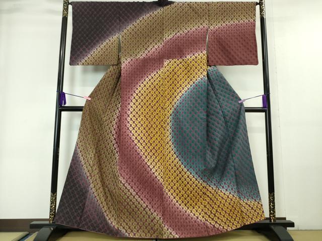 平和屋本店■極上　菅原工房　菅原結作　漢方染紬　訪問着　蜘蛛絞り　逸品　DZAA6204kh5