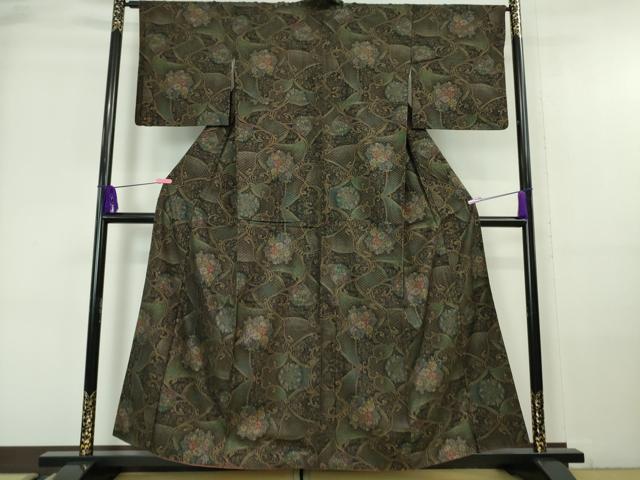 平和屋本店■極上　本場大島紬　9マルキ　流水花文　逸品　DZAA6212kh5