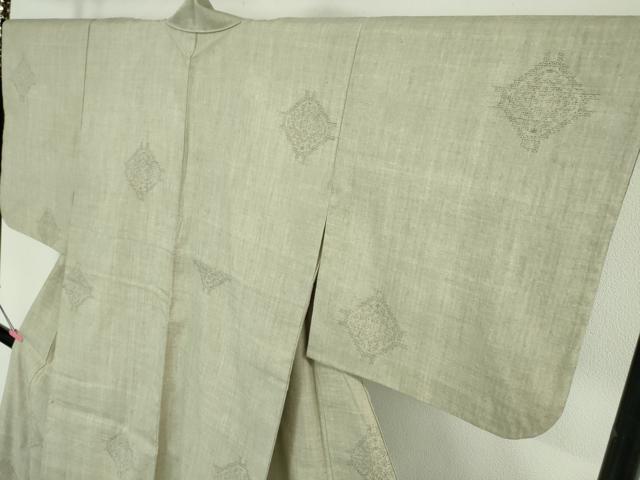 平和屋本店□極上 本場結城紬 重要無形文化財 80亀甲 舞花文 梅