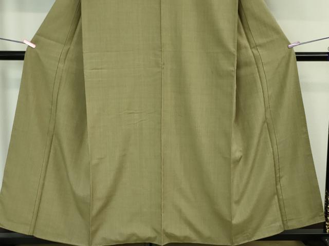 平和屋本店□極上 本場結城紬 重要無形文化財 色無地 利休茶色地 