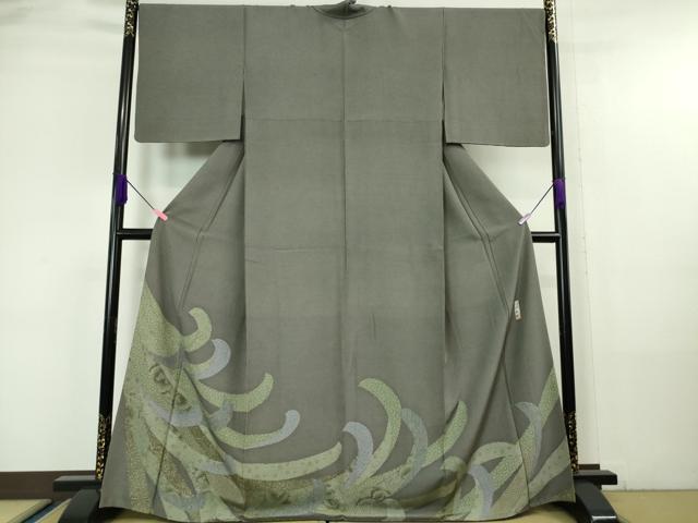 平和屋本店■極上　人間国宝　初代 六谷梅軒　錐錐彫り　重要無形文化　財伊勢型紙　江戸小紋　色留訪問着　乱菊　逸品　DZAA6245kh5