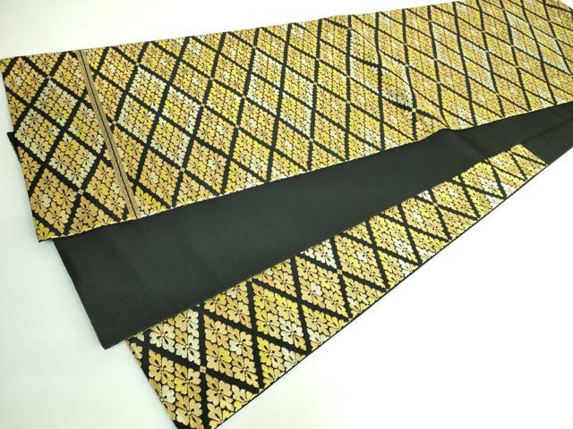 M8 袋帯 六通　金糸　たつむら　さいわい花菱錦 たつむら製 本袋帯 さいわい花菱錦 金糸 銀糸 正絹 六通