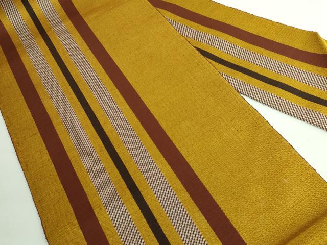 平和屋本店□極上 本場黄八丈 八寸名古屋帯 間道 逸品 未 