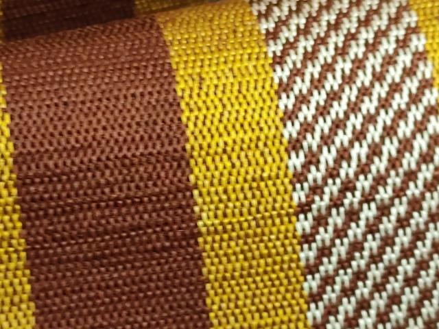 平和屋本店□極上 本場黄八丈 八寸名古屋帯 間道 逸品 未 