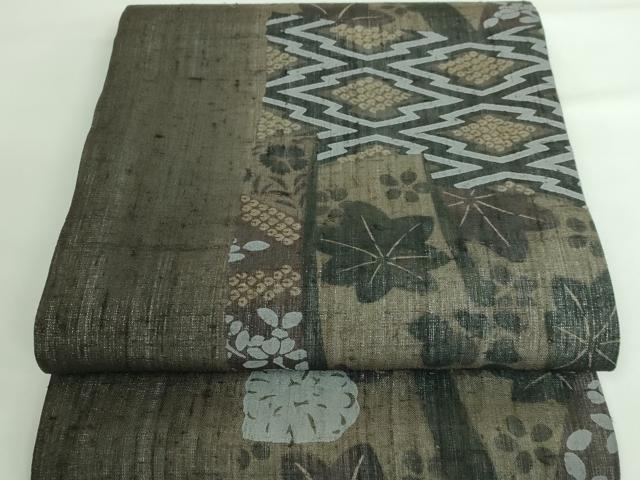 平和屋本店■極上　摺型友禅　京都　多ち花　九寸開き名古屋帯　松皮菱花文　逸品　DZAA6295kh5