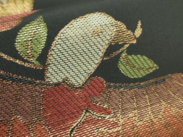 平和屋本店□極上 洛風林 工芸帯地 六通柄 本袋帯 花