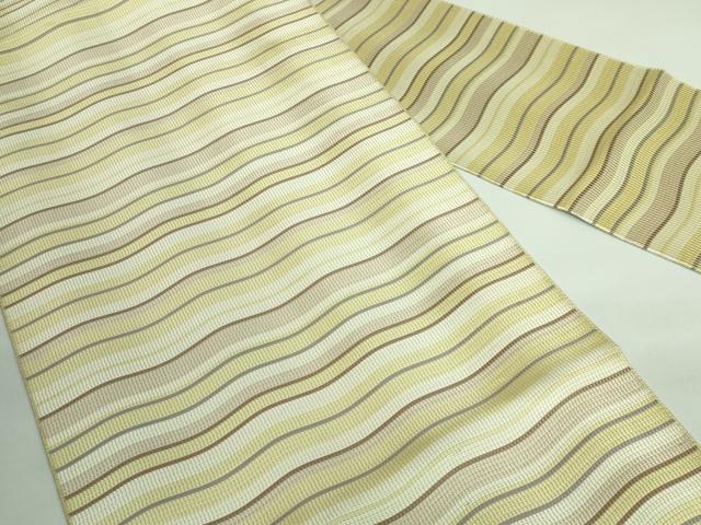 平和屋本店□極上 本場筑前博多織 八寸名古屋帯 波霞 逸品 DZAA6326kh5