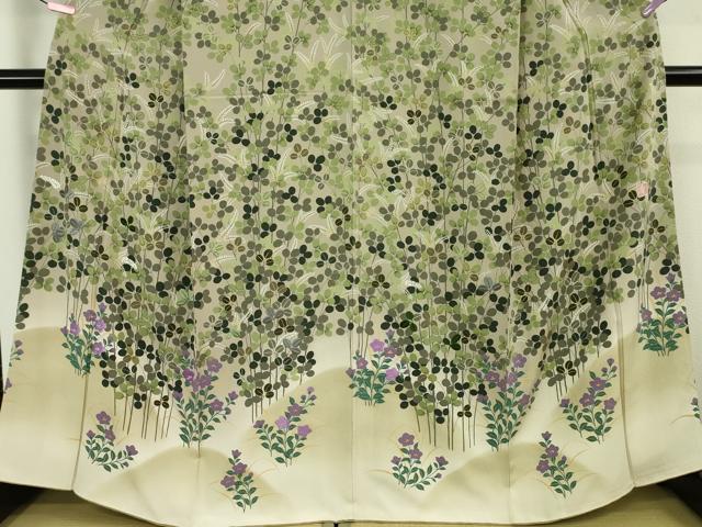 平和屋本店○極上 ファッションデザイナー 花井幸子 訪問着 刺繍 萩