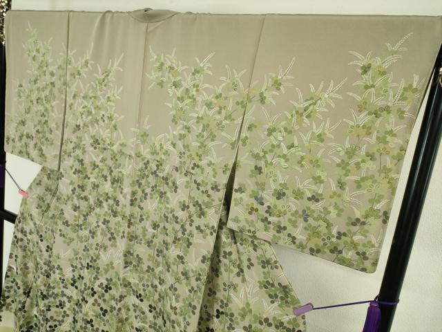 平和屋本店○極上 ファッションデザイナー 花井幸子 訪問着 刺繍 萩