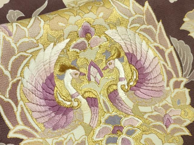 平和屋着物□極上 訪問着 絞り 枝垂れ花 霞文 黒地 鈴乃屋扱い 逸品