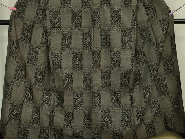 平和屋本店□極上 本場大島紬 単衣 9マルキ 七宝市松文 逸品 DZAA6378kh5